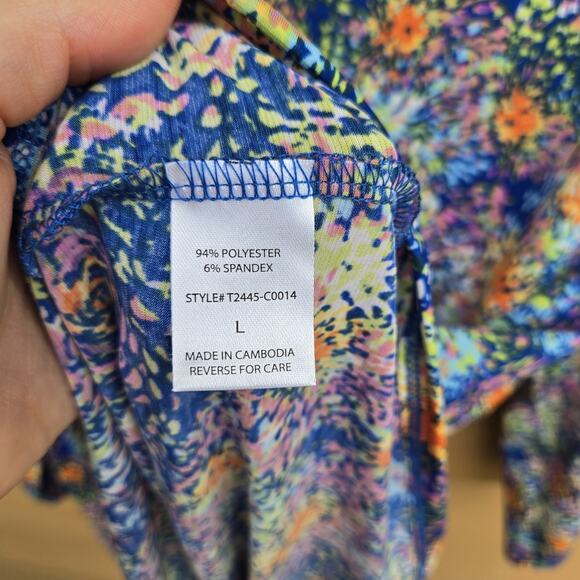 Dear Scarlett Lizzy Babydoll Top Womens Large Multicolor Fireworks - Picture 5 of 8